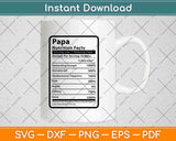 Papa Nutrition Facts Svg Png Dxf Digital Cutting Files