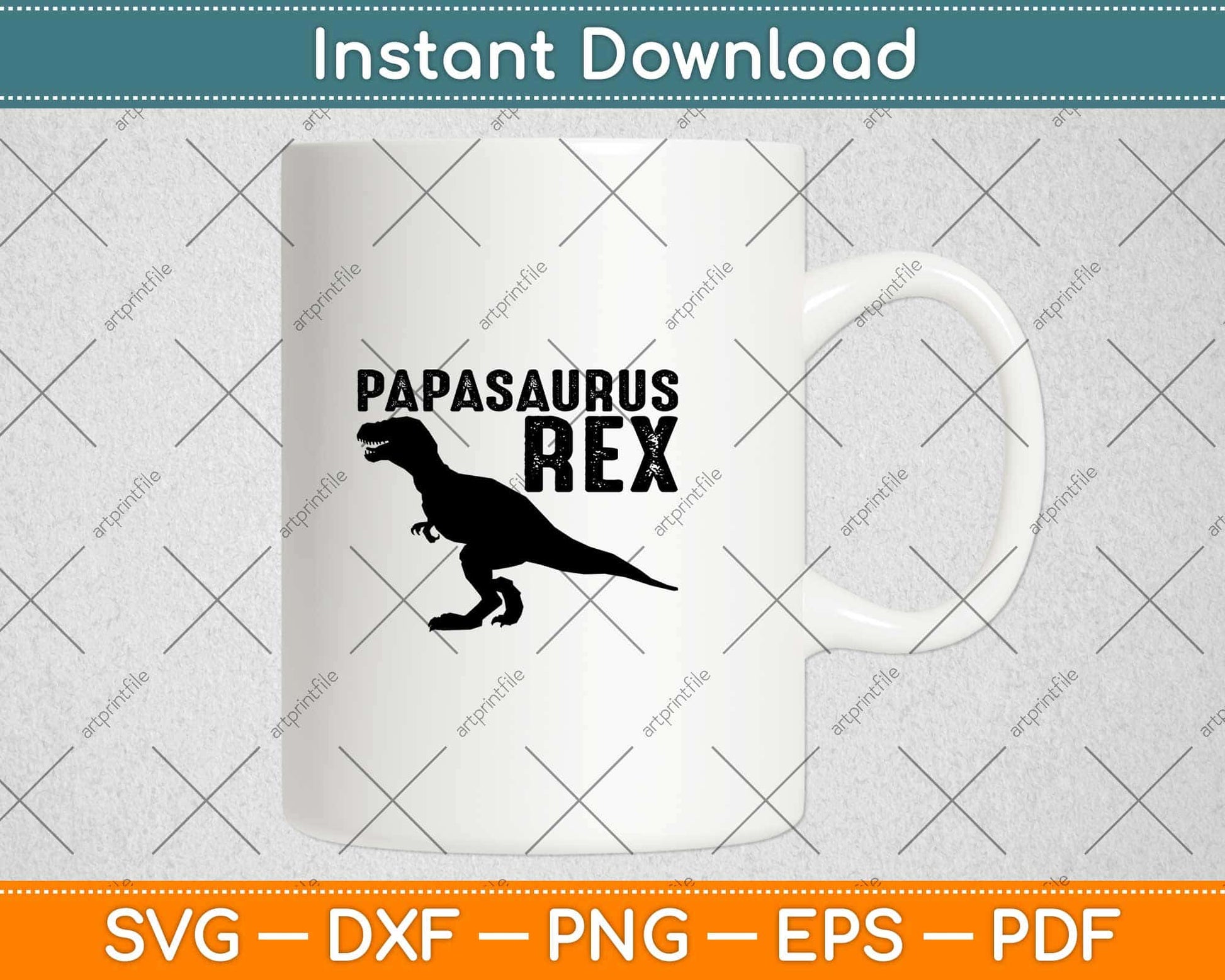 Papasaurus Rex Gifts Funny Cute Dinosaur Father's Day Svg Design