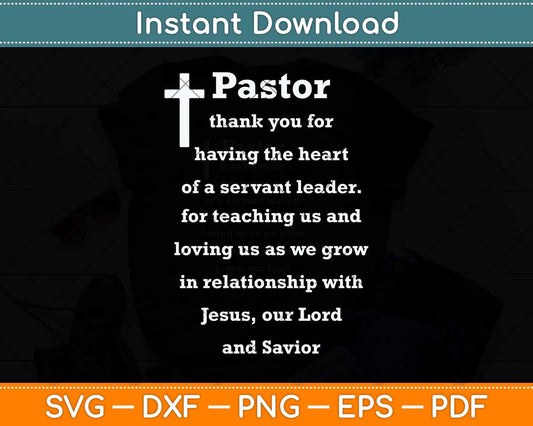 Pastor Thank You For Having The Heart Valentine's Day Svg Png Dxf Cutting File