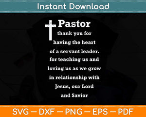 Pastor Thank You For Having The Heart Valentine's Day Svg Png Dxf Cutting File