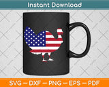 Patriotic USA Turkey with USA Flag Thanksgiving Svg Png Dxf Digital Cutting File