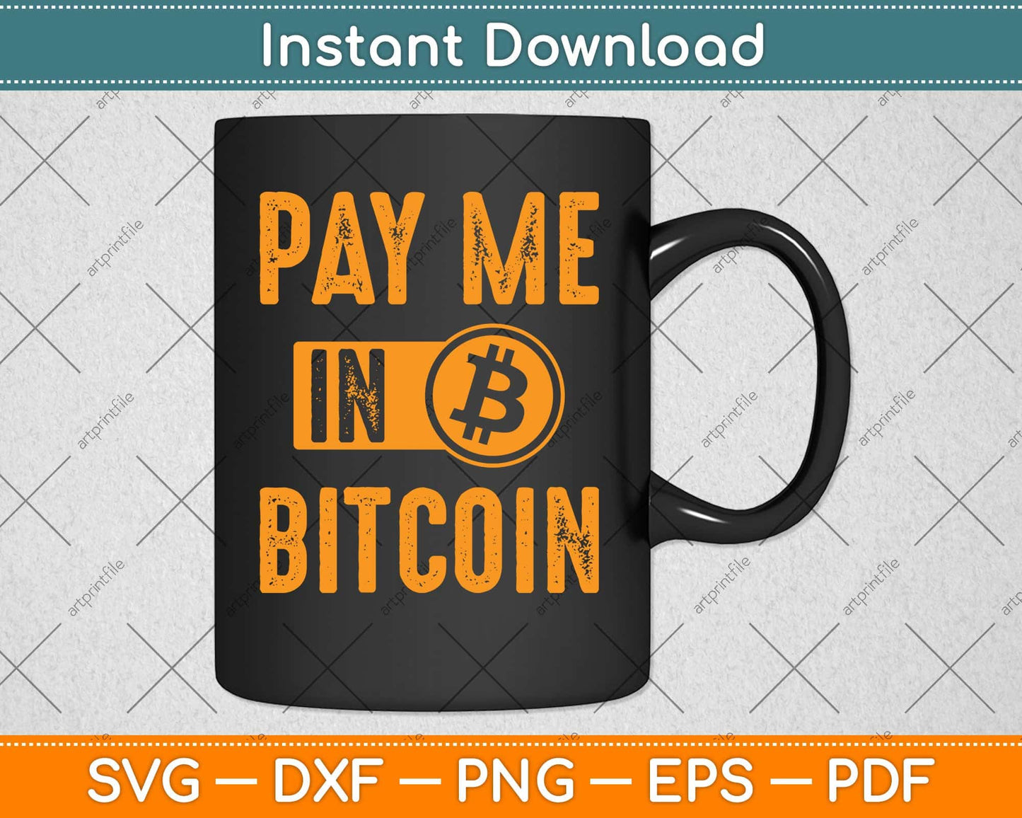 Pay Me In Bitcoin Crypto Currency Blockchain Investor Trader Svg Png Dxf Cutting File