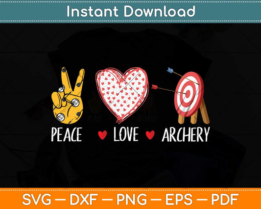 Peace Love Archery Target Svg Png Dxf Digital Cutting File