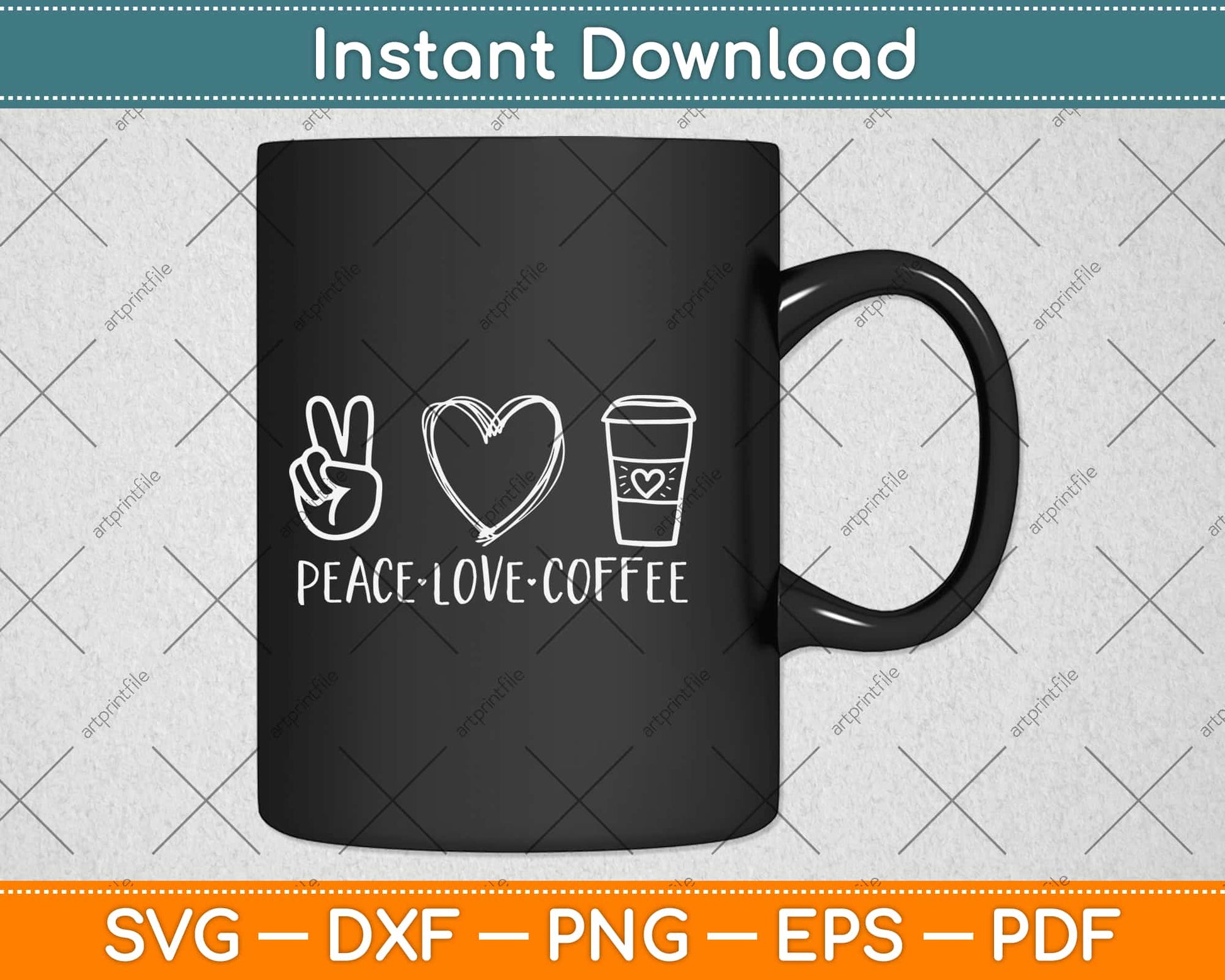 Peace Love Coffee Svg Design Cricut Printable Cutting Files