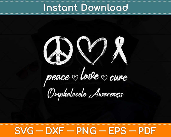 Peace Love Cure Omphalocele Awareness Svg Png Dxf Digital Cutting File