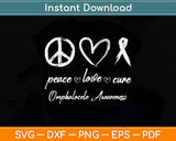 Peace Love Cure Omphalocele Awareness Svg Png Dxf Digital Cutting File