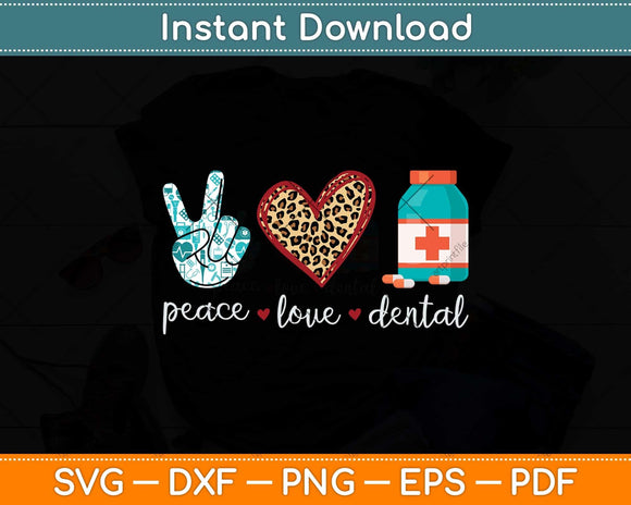 Peace Love Dental Pharmacy Cpht Pharmacist Svg Png Dxf Digital Cutting File