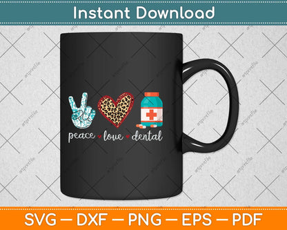 Peace Love Dental Pharmacy Cpht Pharmacist Svg Png Dxf Digital Cutting File