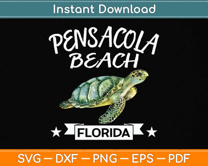 Pensacola Beach Florida Turtle Svg Png Dxf Digital Cutting File