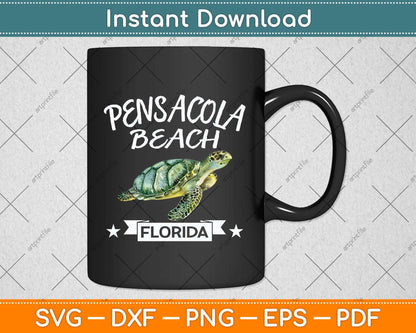 Pensacola Beach Florida Turtle Svg Png Dxf Digital Cutting File