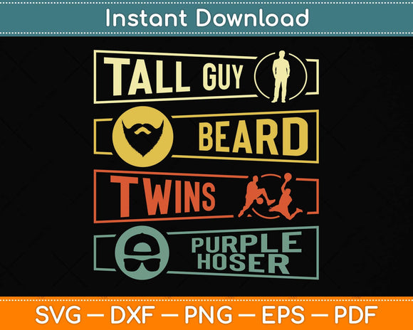 Perfect For Kids Dude-tall Guy Beard Twins Purple Hoser Svg Png Dxf Digital Cutting File