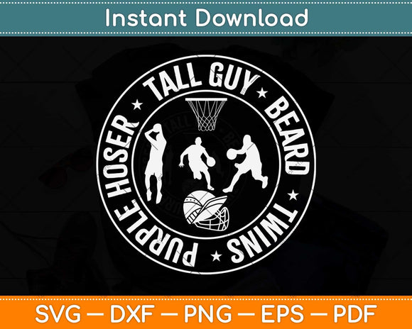 Perfect For Kids Dude-tall Guy Beard Twins Purple Hoser Svg Png Dxf Digital Cutting File