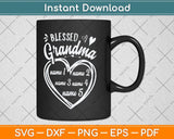 Personalized Blessed Grandma Grandkids Svg Png Dxf Digital Cutting File