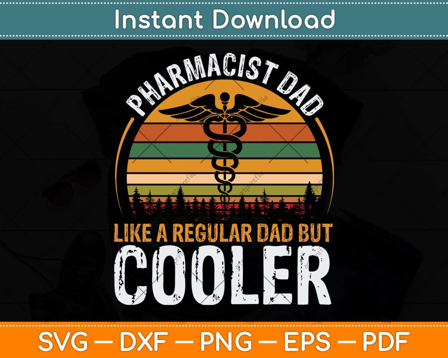 Pharmacist Dad Like A Regular Dad But Cooler Svg Png Dxf Digital Cutting File