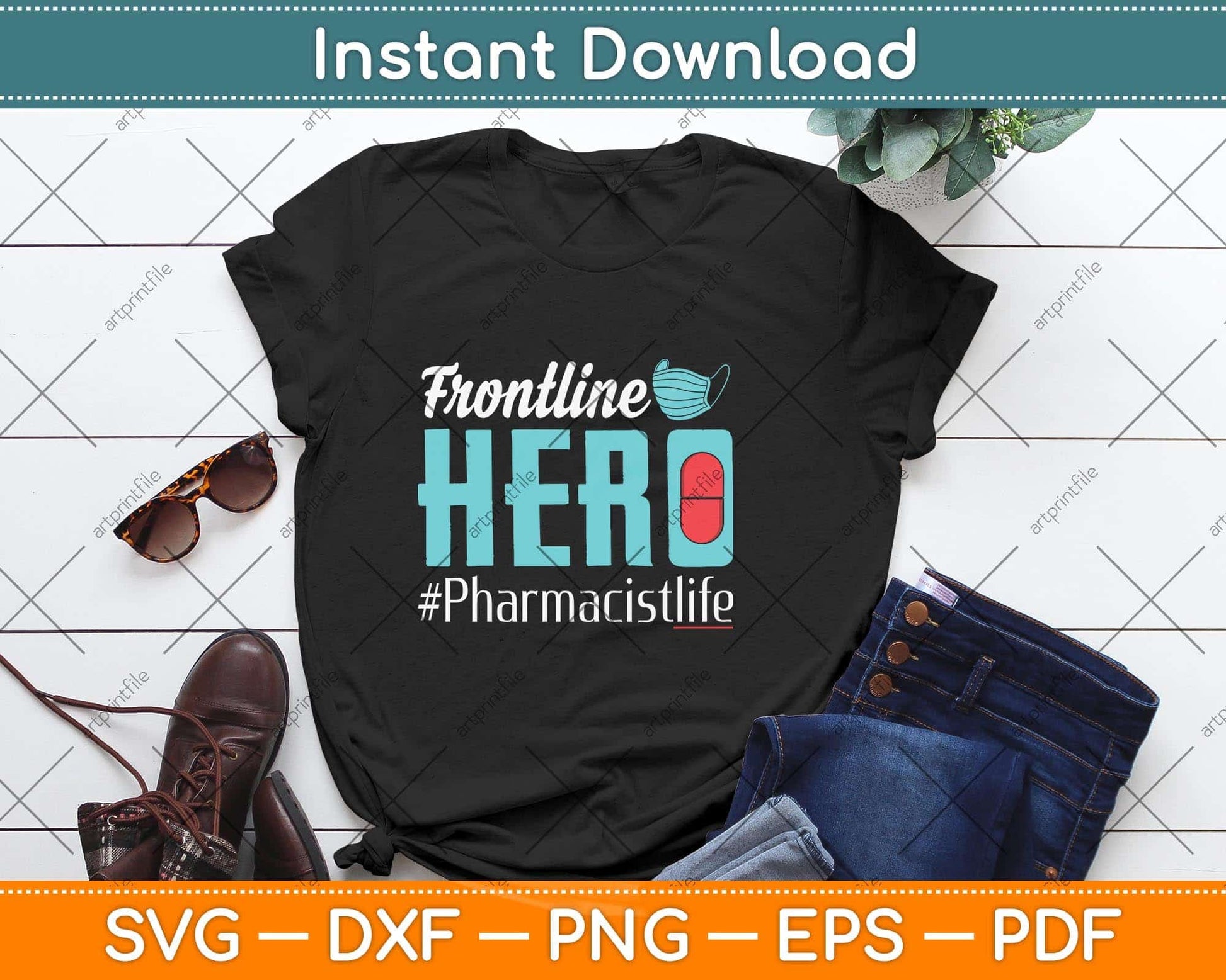 Pharmacist Frontline Hero Essential Workers Appreciation Svg Png Dxf Cutting File