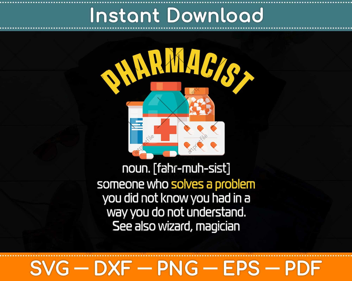 Pharmacist Funny Definition Profession Occupation Svg Png Dxf Digital Cutting File