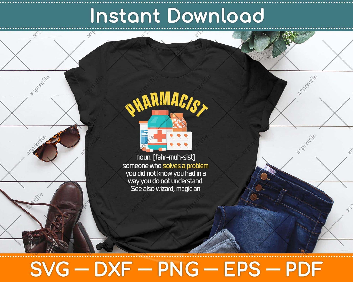 Pharmacist Funny Definition Profession Occupation Svg Png Dxf Digital Cutting File