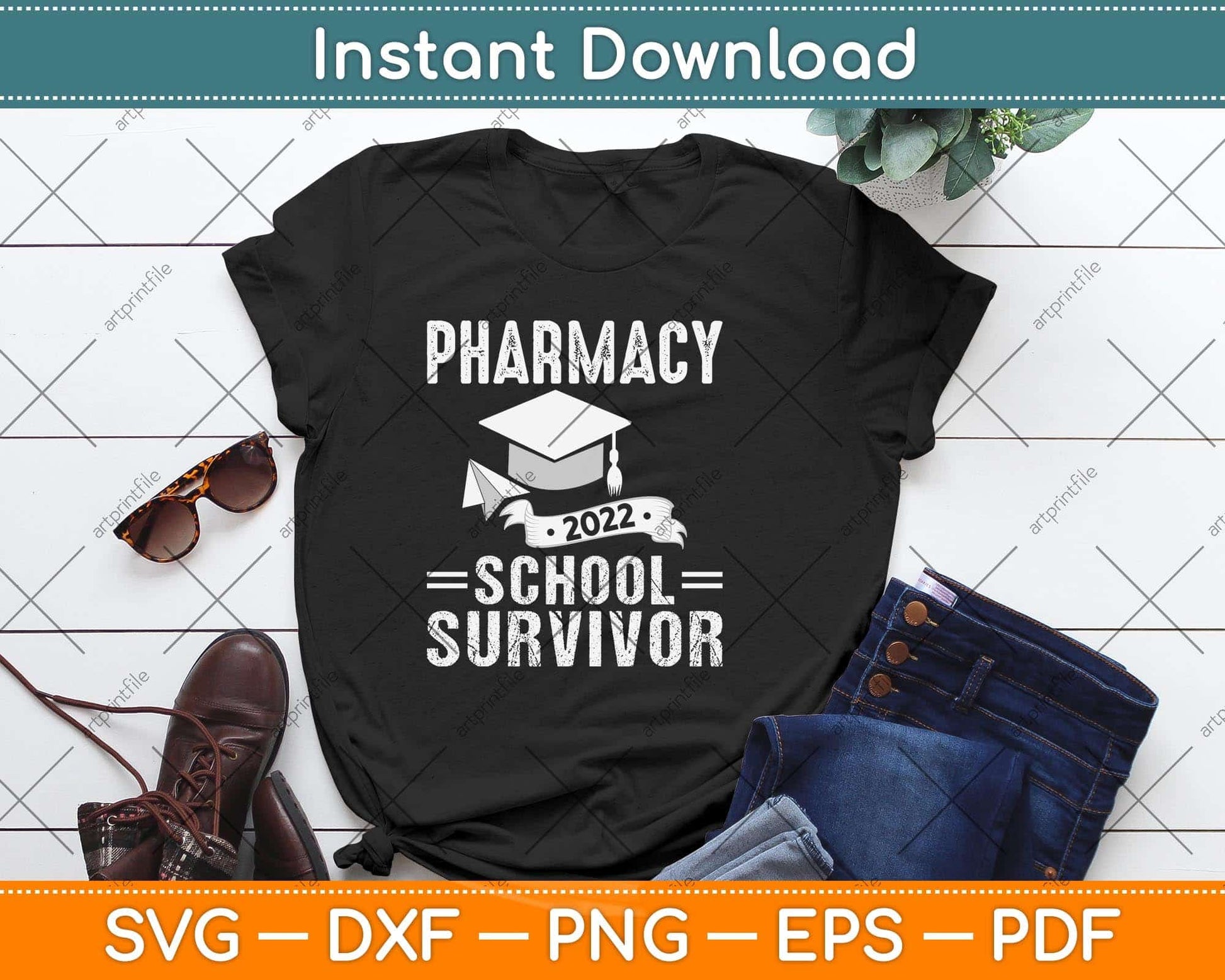 Pharmacy 2022 School Survivor Pharmacist Student Graduate Svg Png Dxf Cutting File