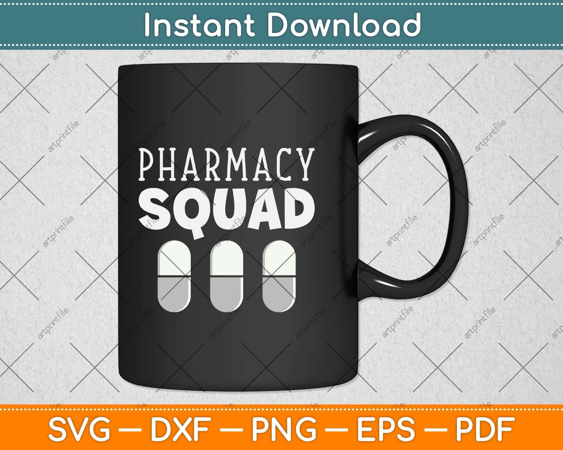 Pharmacy Squad Cute Arrow Pill Pharmacist Pharm Tech Svg Png Dxf Cutting File