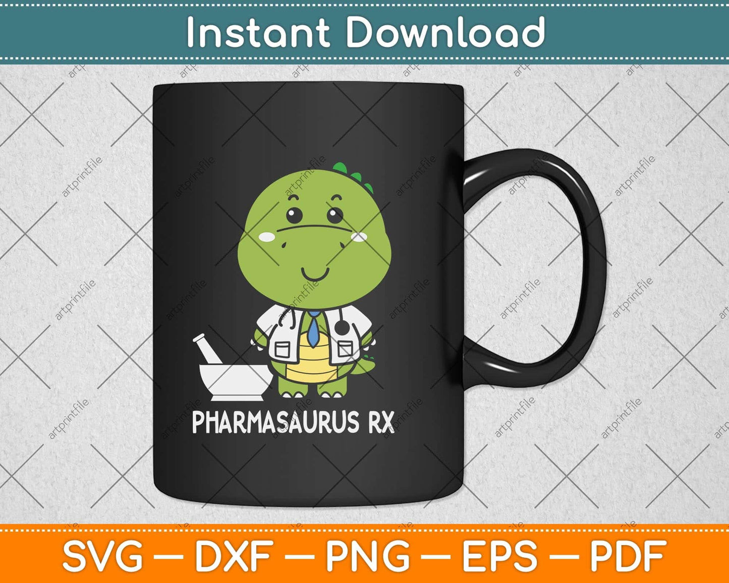 Pharmacy Technician Pharmacist Pharmasaurus Rx Svg Png Dxf Digital Cutting File