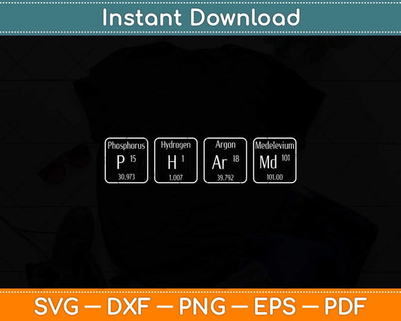 Pharmd Periodic Table Gifts For Pharmacist Funny Svg Png Dxf Digital Cutting File