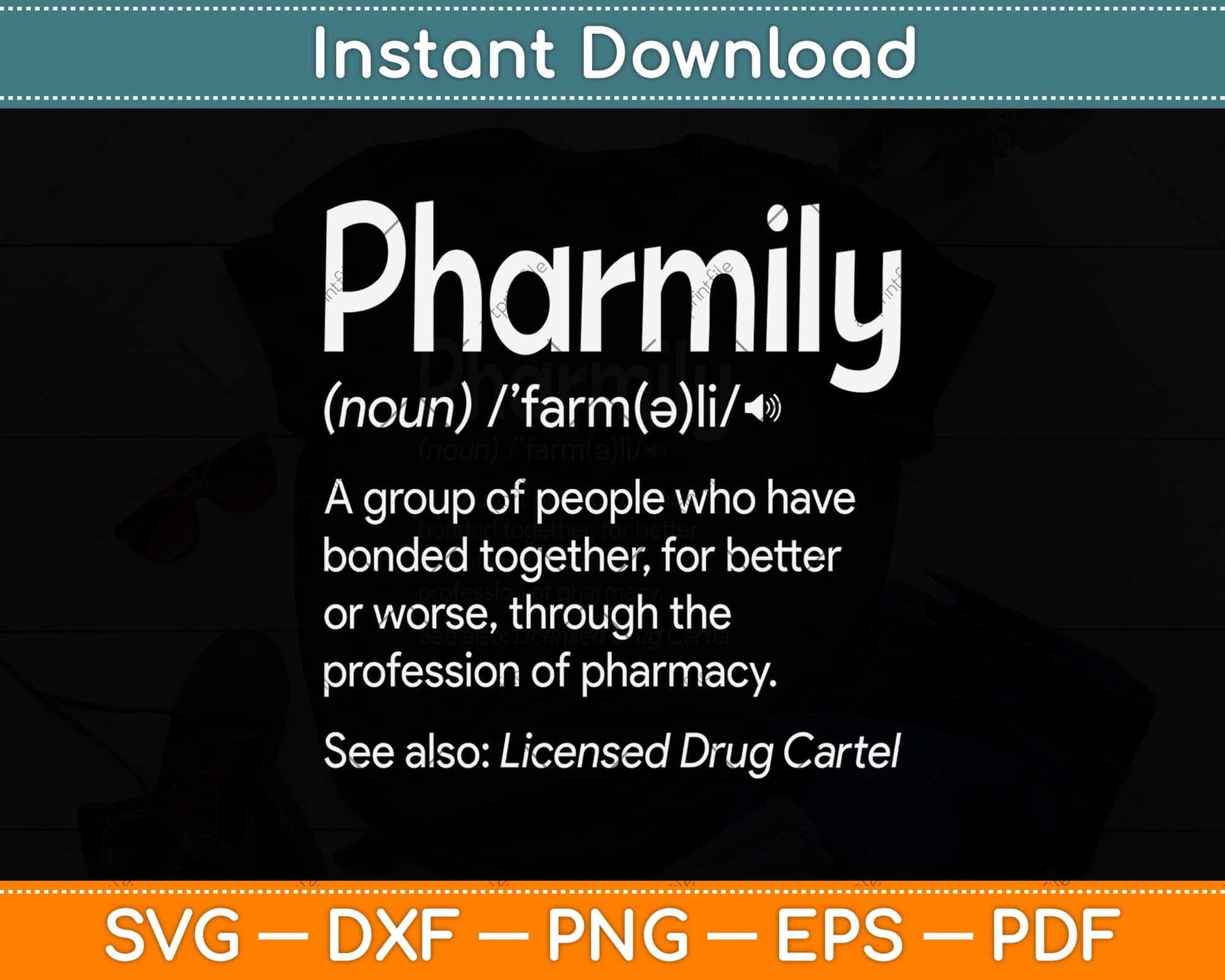 Pharmily Funny Pharmacist Pharmacy Technician Svg Png Dxf Digital Cutting File