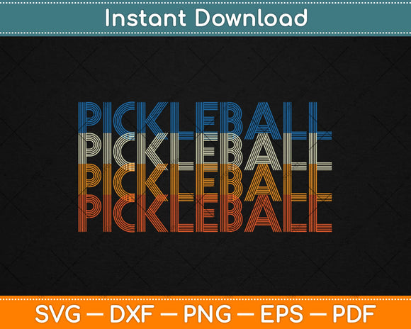 Pickle Ball Classic Retro Pickleball Svg Design Cricut Printable Cutting Files