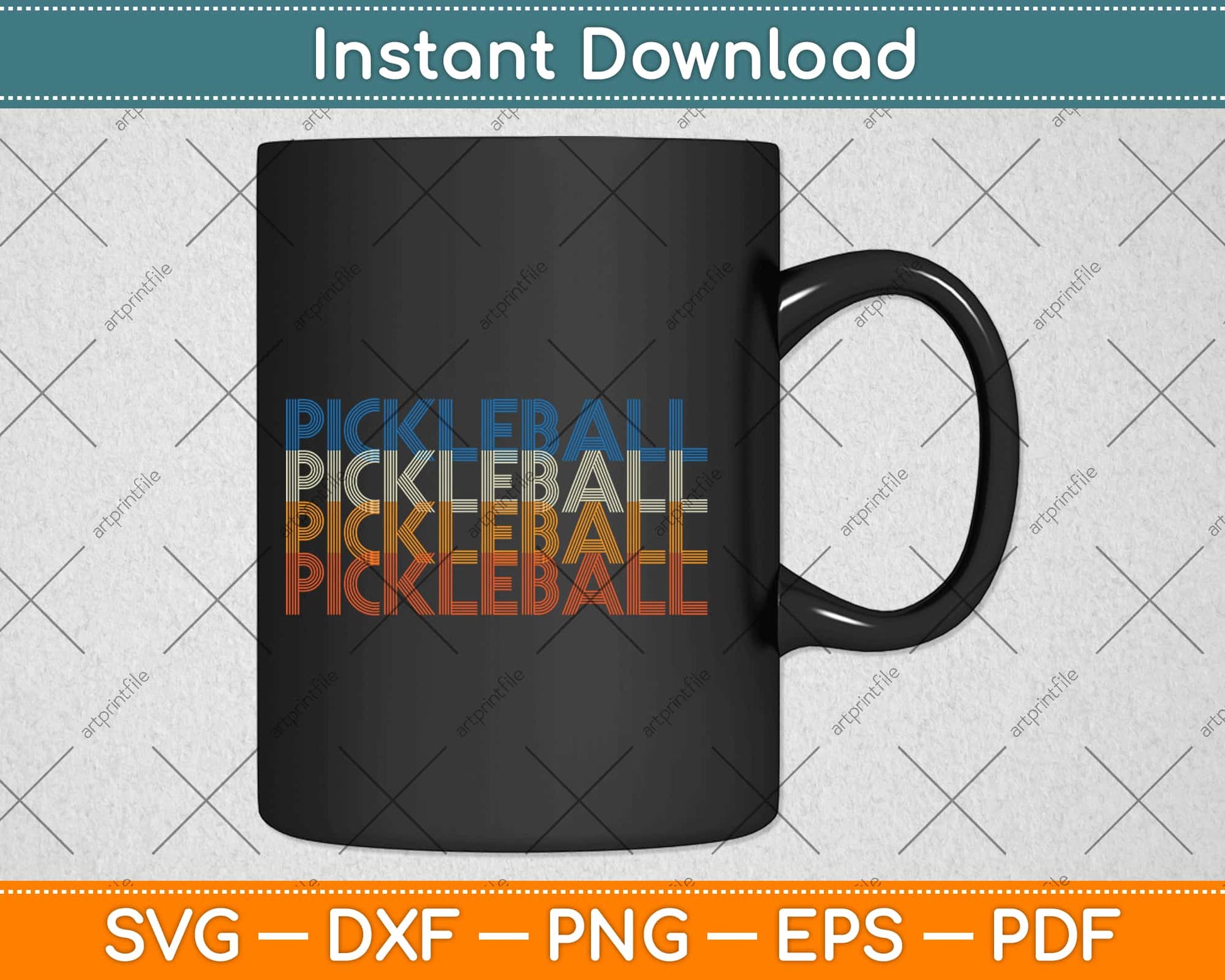 Pickle Ball Classic Retro Pickleball Svg Design Cricut Printable Cutting Files