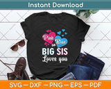 Pink Or Blue Big Sis Loves You Gender Reveal Svg Png Dxf Digital Cutting File