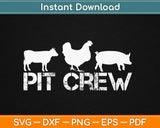Pit Crew Cow Pig Chicken Barbecue Svg Design Cricut Printable Cutting Files