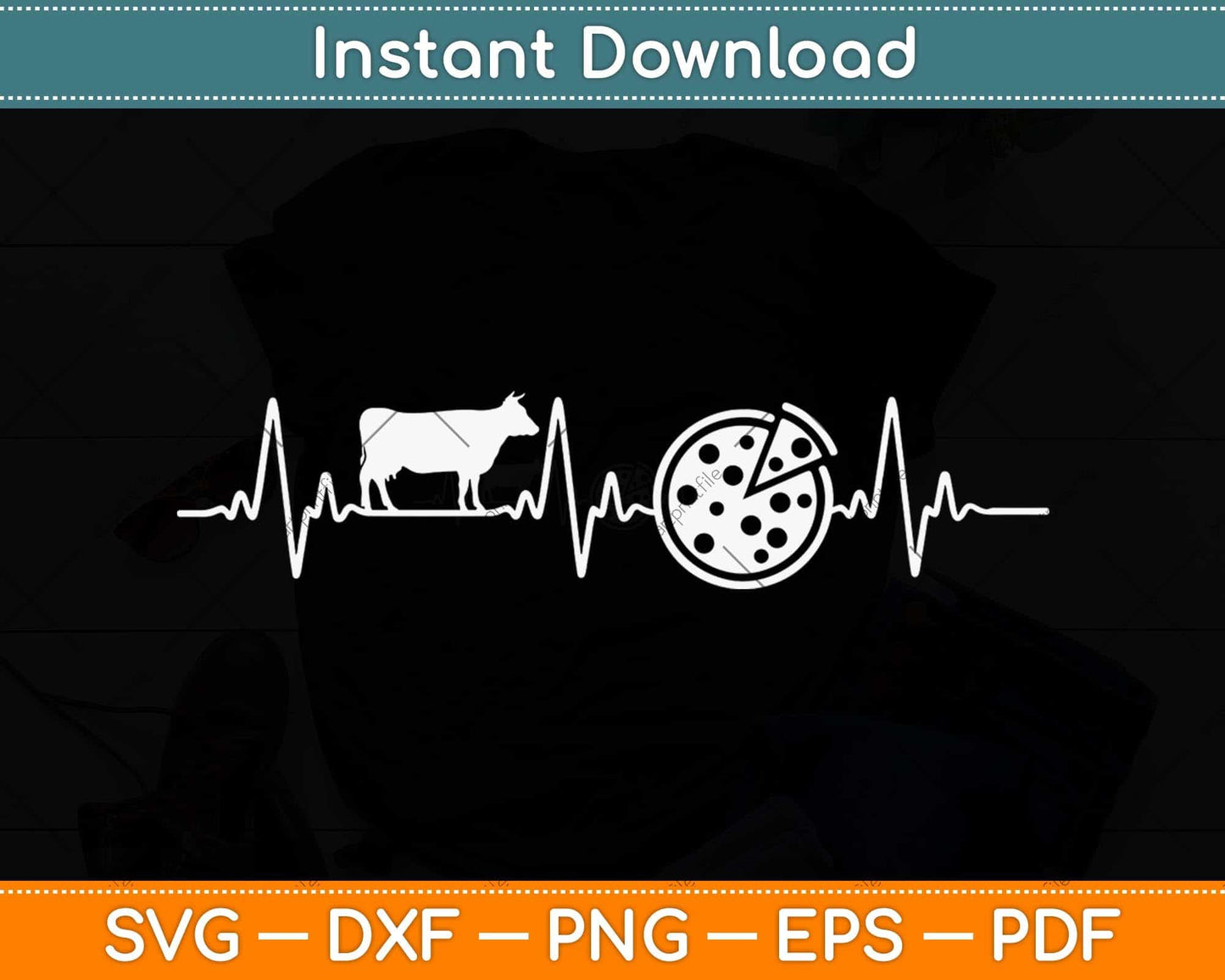 Pizza Lover Heartbeat Sheep Farmer Sheep Lover Svg Png Dxf Digital Cutting File