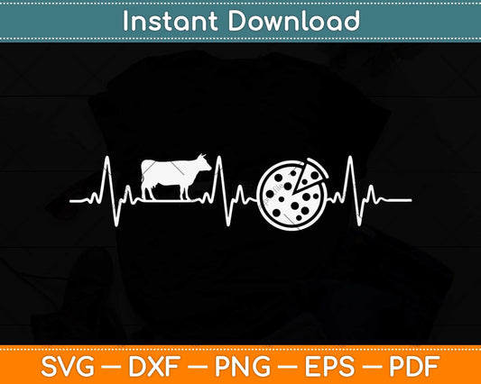 Pizza Lover Heartbeat Sheep Farmer Sheep Lover Svg Png Dxf Digital Cutting File