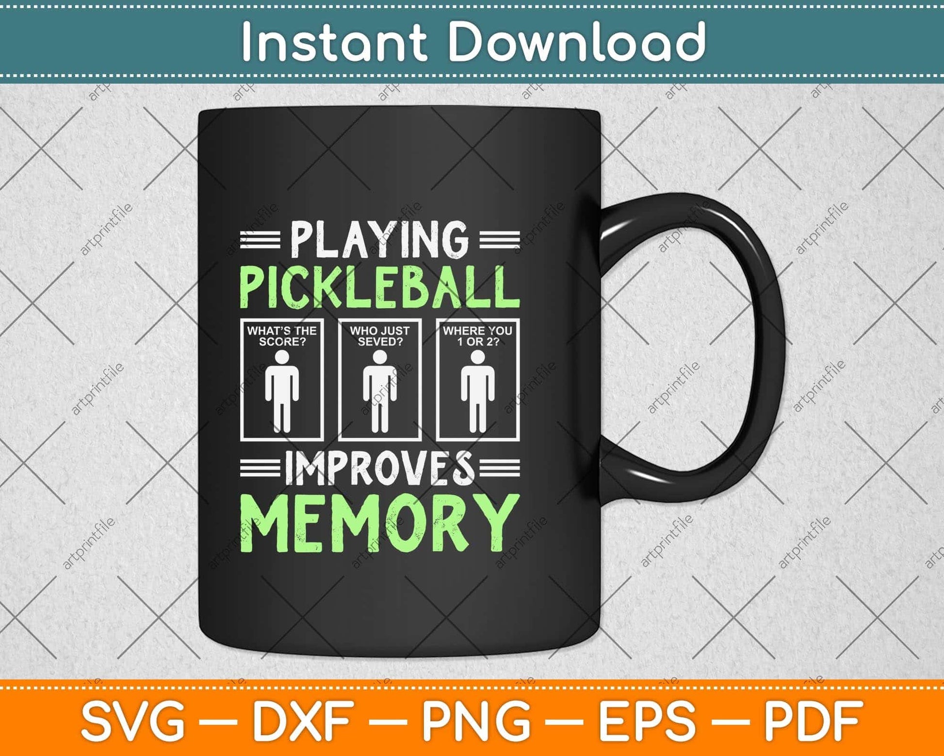 Playing Pickleball Improves Memory Dink Player Svg Png Dxf Digital Cutting File