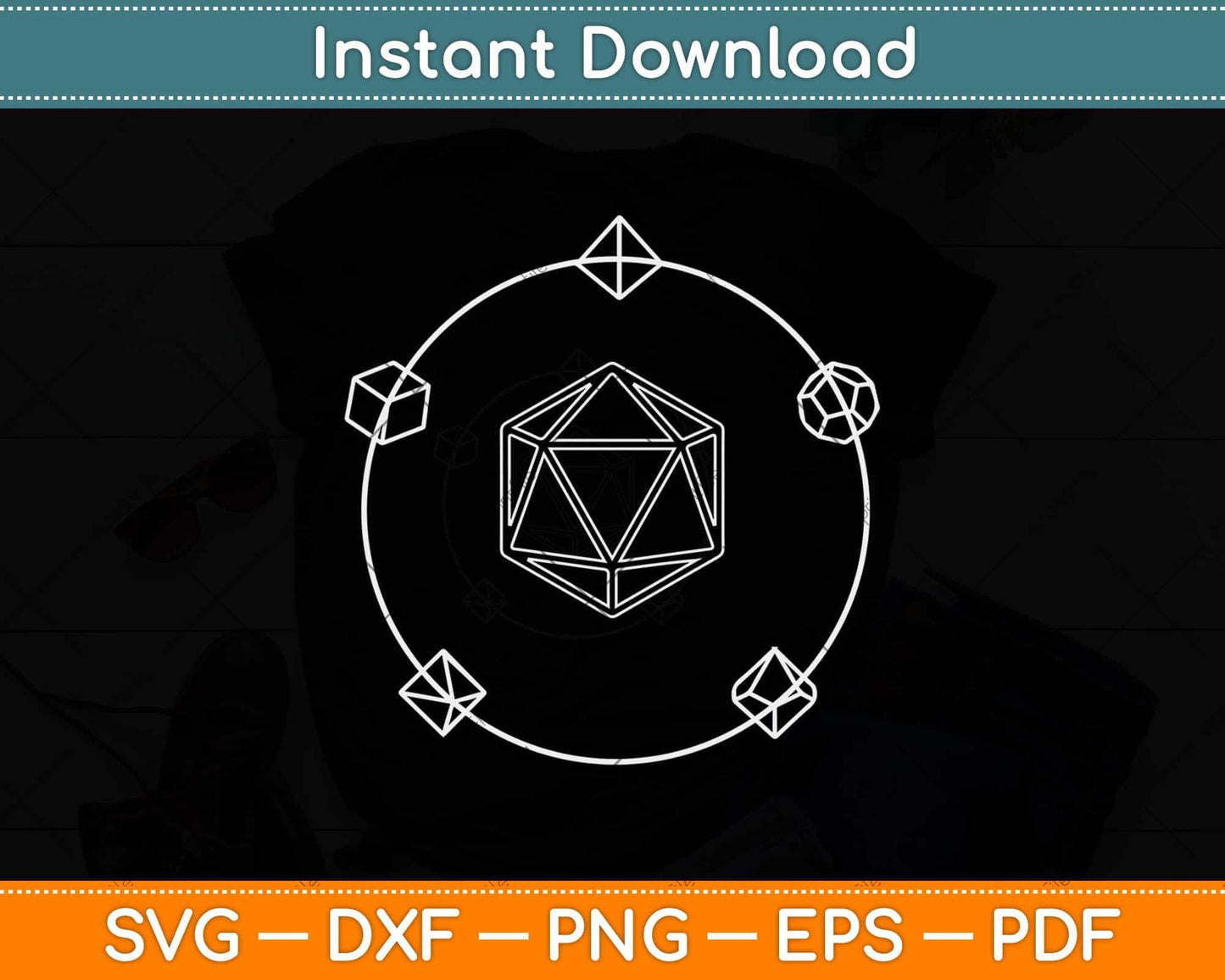 Polyhedral Dice Awesome Svg Png Dxf Digital Cutting File