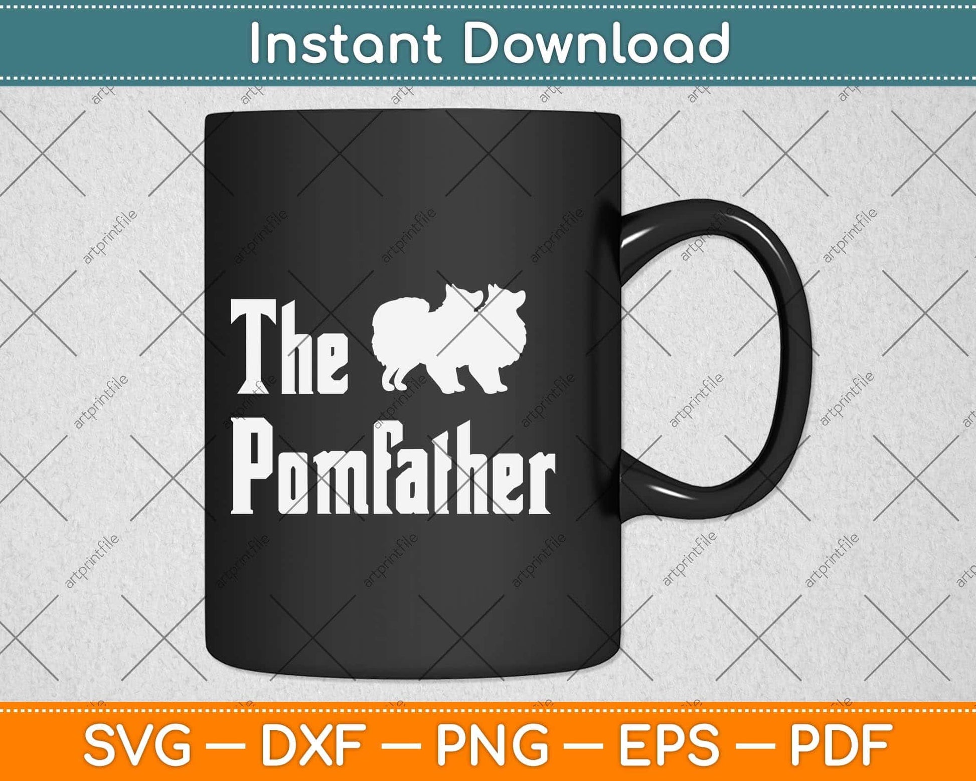 Pomeranian Father Dad The Pom Father Dog Lover Svg Png Dxf Digital Cutting File