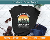 Pontoon Grandpa Captain Retro Funny Boating Fathers Day Svg Png Dxf Cutting File