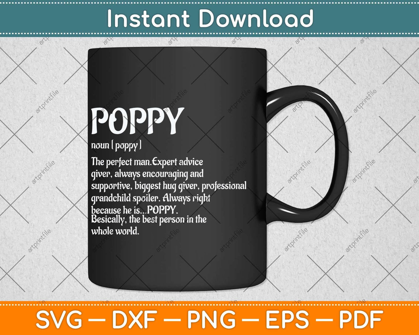 Poppy Definition Grandpa Father's Day Svg Png Dxf Digital Cutting File