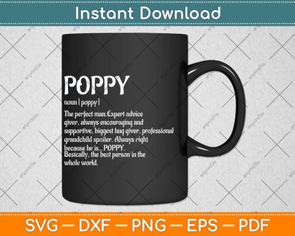 Poppy Definition Grandpa Father's Day Svg Png Dxf Digital Cutting File