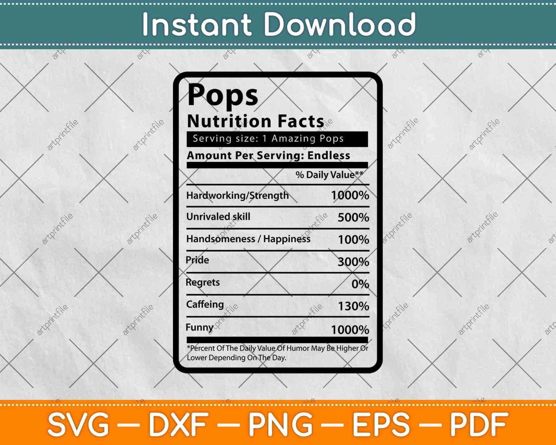 Pops Nutrition Facts Svg Png Dxf Digital Cutting Files