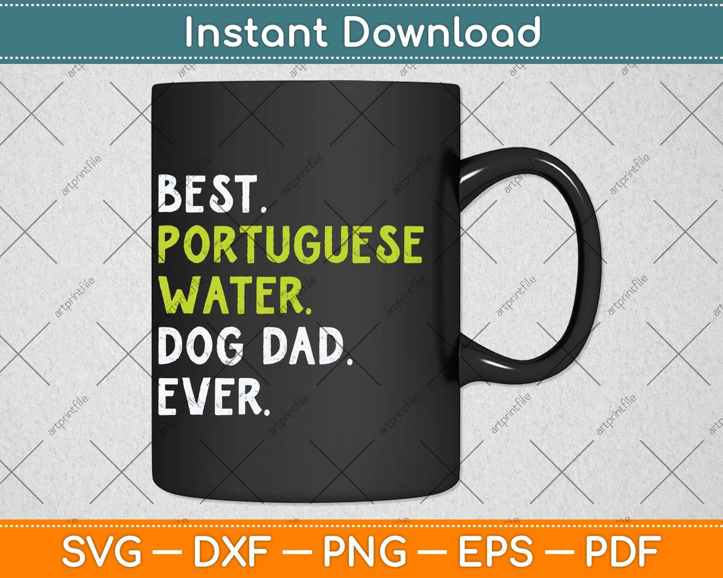 Portuguese Water Dog Dad Fathers Day Dog Lovers Svg Png Dxf Digital Cutting File