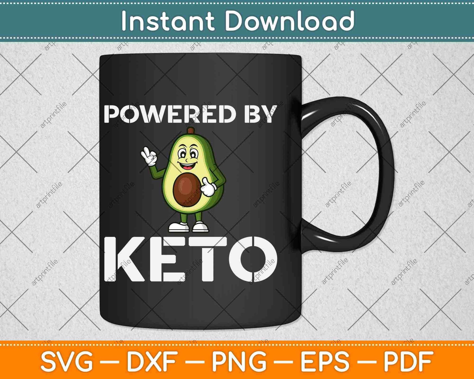 Powered By Keto Funny Diet Ketosis Ketogenic Svg Design Cricut Printable Files