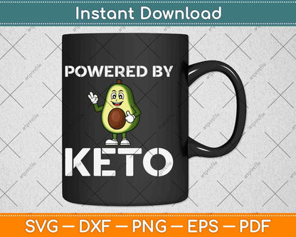 Powered By Keto Funny Diet Ketosis Ketogenic Svg Design Cricut Printable Files