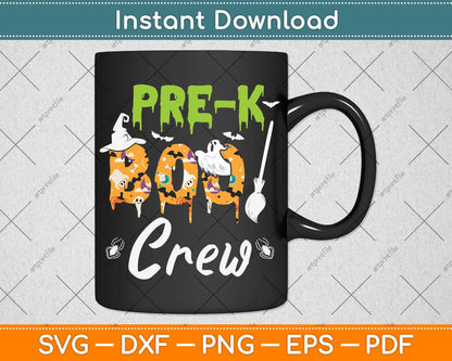 Pre-K Boo Crew Teacher Funny Halloween Svg Png Dxf Digital Cutting File