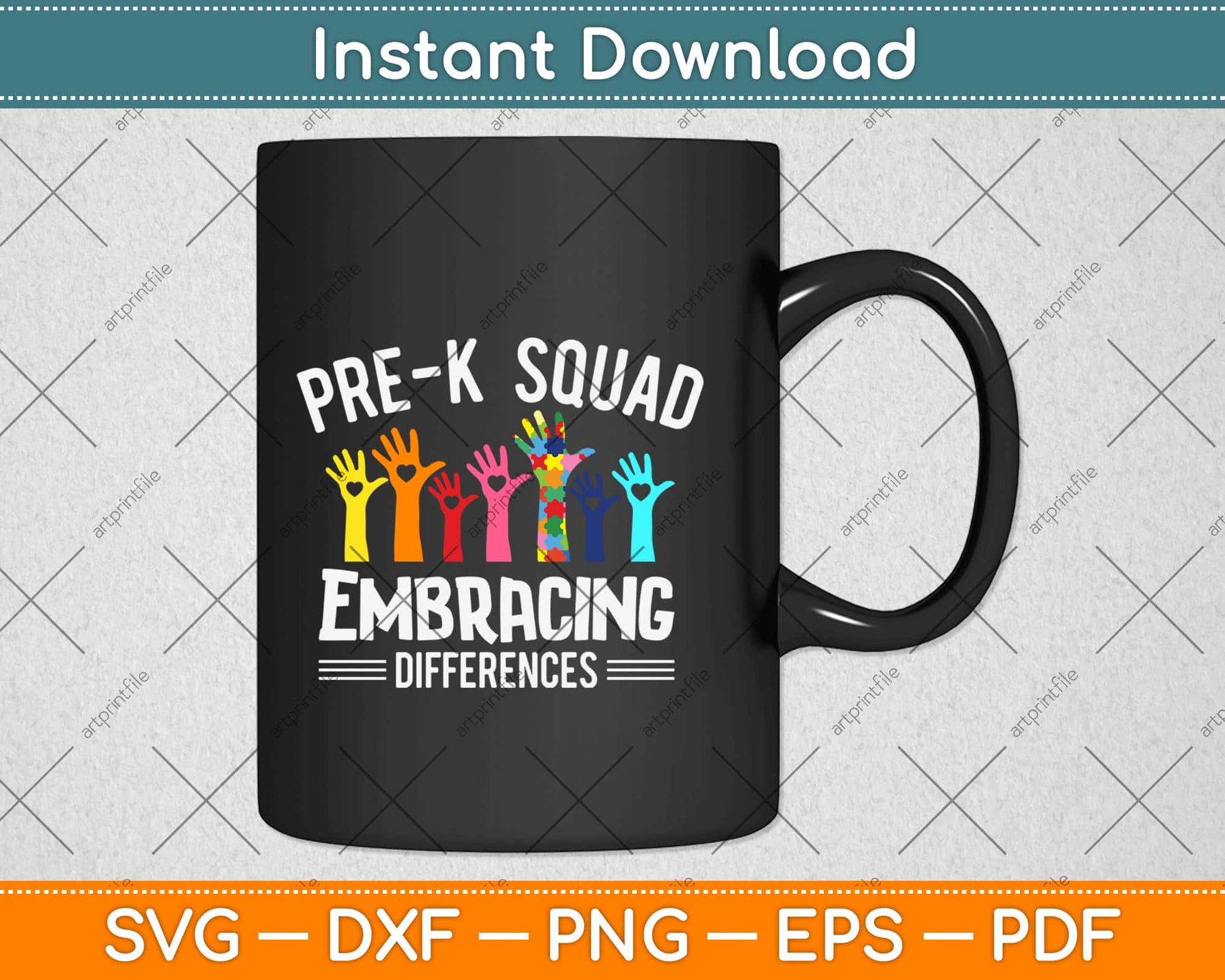 Pre K Squad Embracing Differences Autism SPED Teacher Svg Design Cricut Cut Files