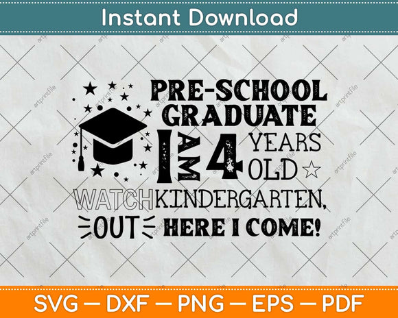 Pre-School Graduation Svg Png Dxf Digital Cutting File