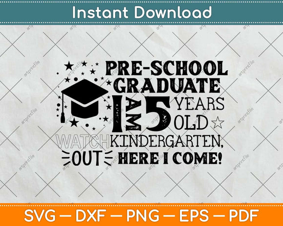 Pre-School Graduation Svg Png Dxf Digital Cutting File