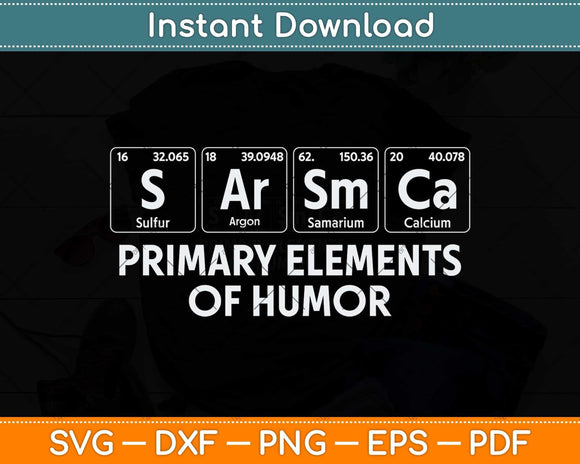 Primary Elements of Humor Science Svg Png Dxf Digital Cutting File