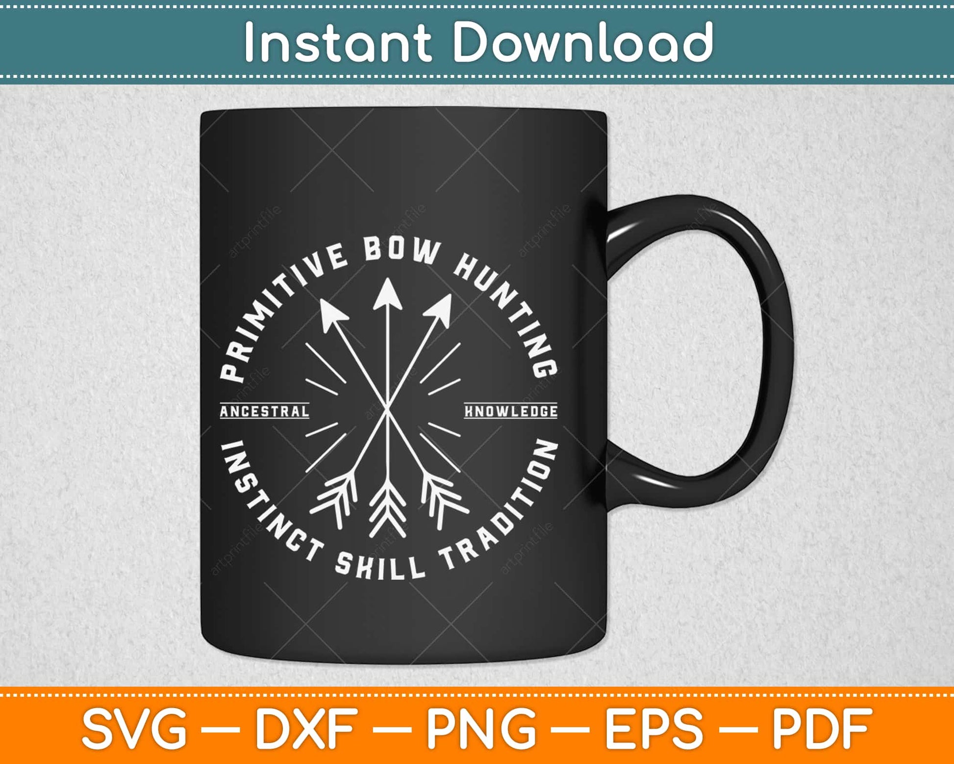 Primitive Bow Hunting Archery Bow Hunter Svg Design Cricut Printable Cutting Files