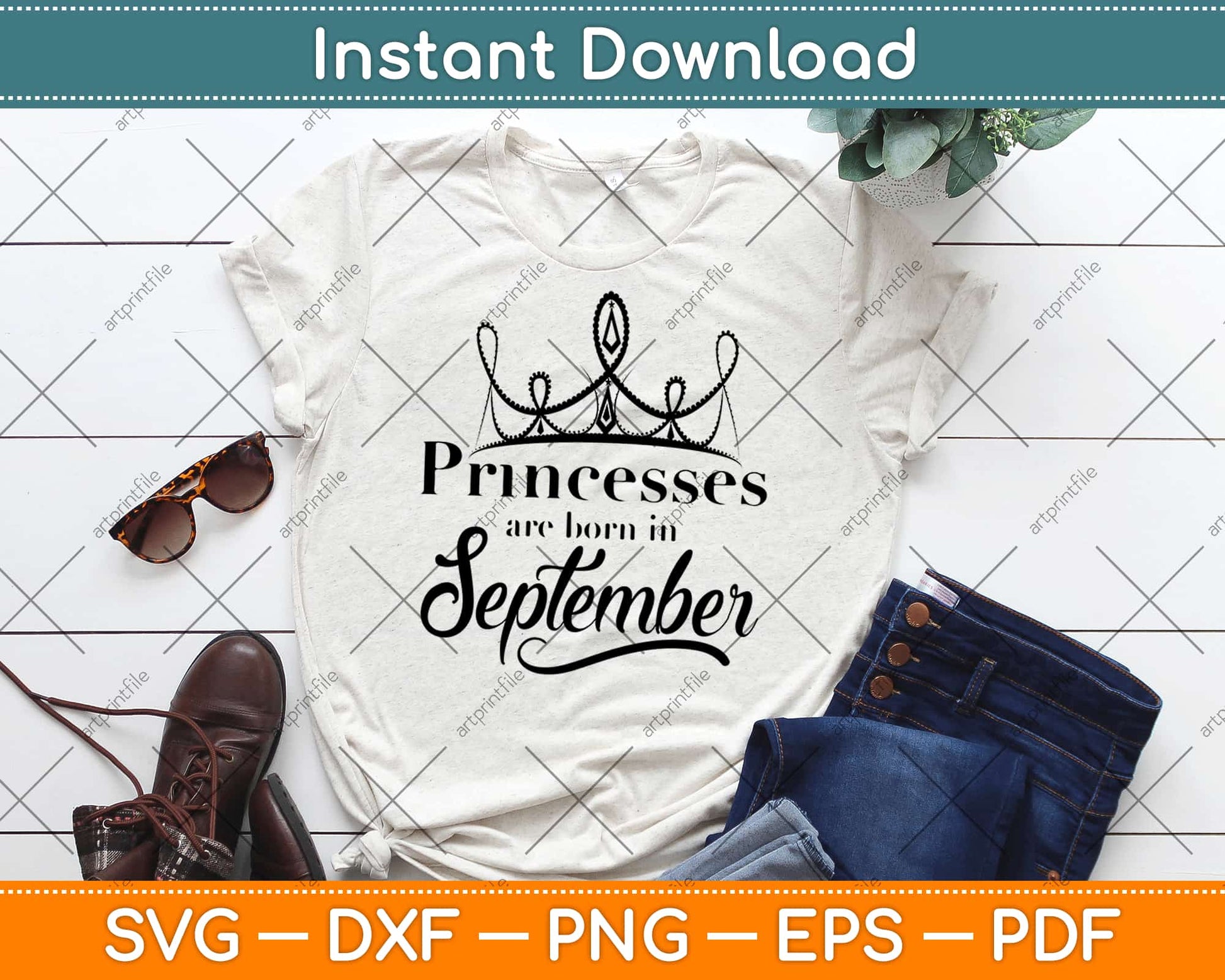 Princesses Are Born In September Birthday Svg Design Cricut Printable Cutting Files