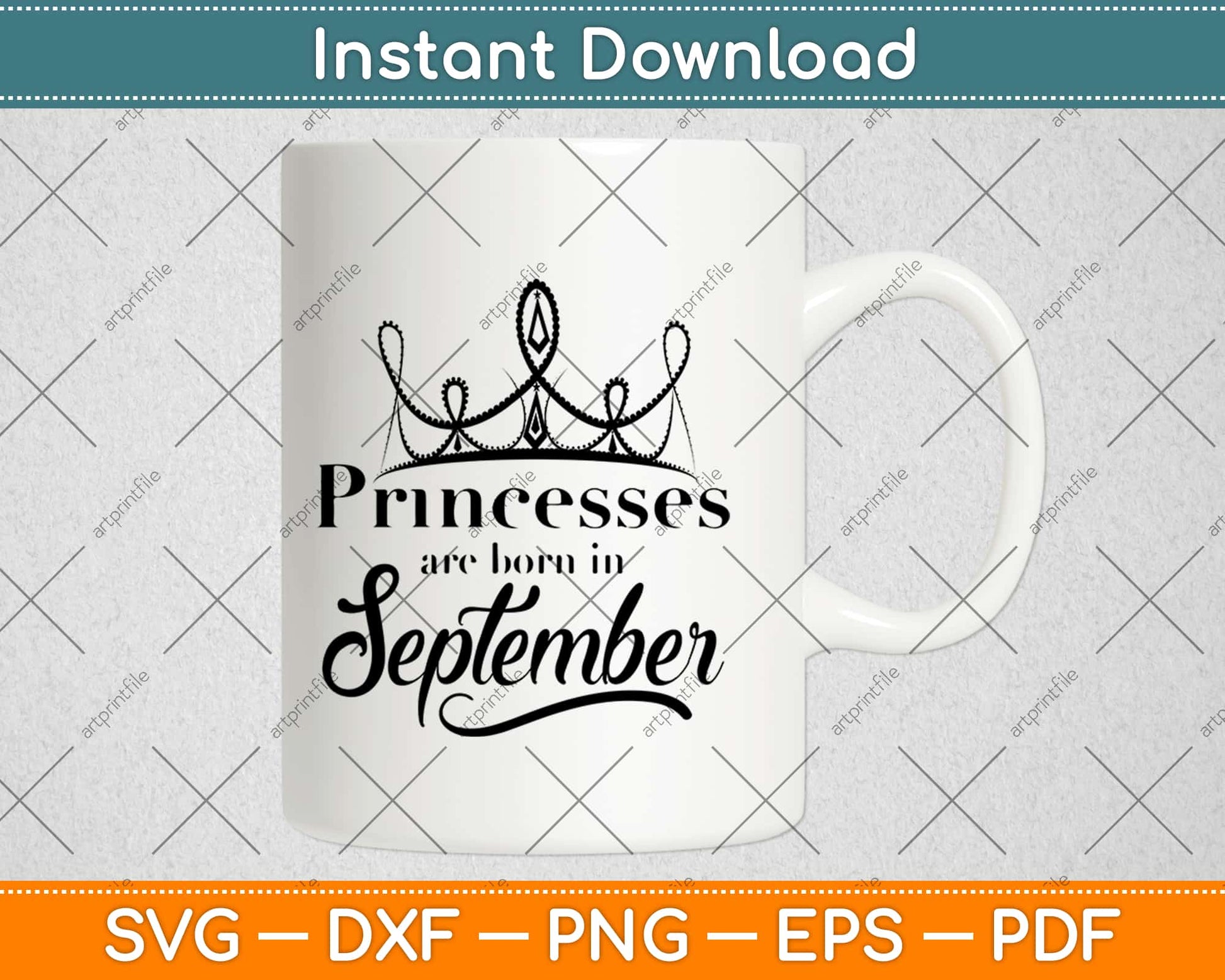 Princesses Are Born In September Birthday Svg Design Cricut Printable Cutting Files